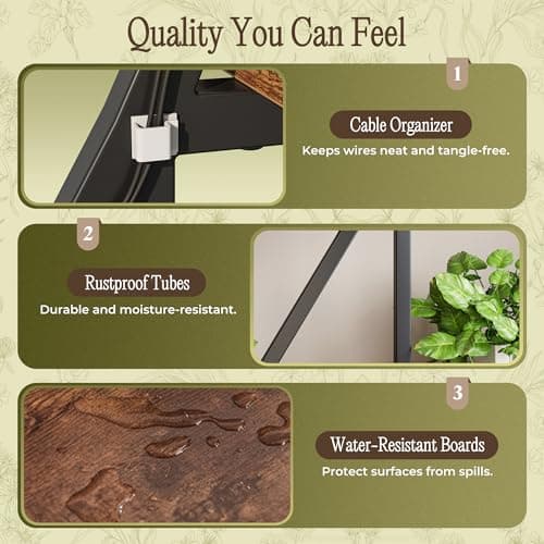 PRAISUN 65 Inch Plant Stand with Grow Light, 9 Tiered Indoor Plant Shelf with Larger Flower Holder, Music Note-shaped Stand with Top Ring Hook , Corner Plant Rack for Living Room, Rustic Brown 8