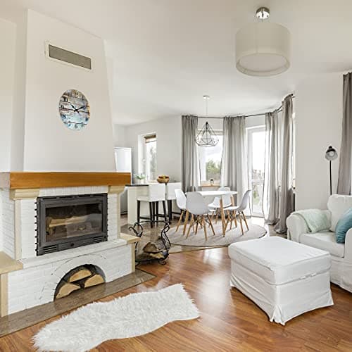 Stonebriar Vintage Farmhouse Wooden 14 Inch Round Battery Operated Hanging Wall Clock 7