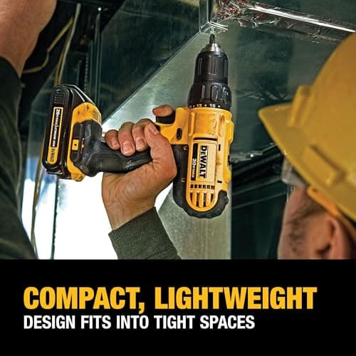 DEWALT 20V Max Cordless Drill Driver Set, 2 Speed, High Performance Motor, Includes 2 XR 1.3Ah Li-Ion Batteries, Charger and Contractor Bag (DCD771C2) 5
