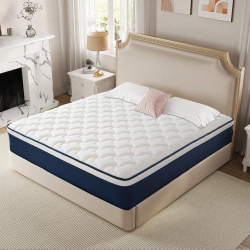 Kesyup Queen Size Mattress 12 Inch Gel Memory Foam Hybrid 60"x80" Fiberglass-Free CertiPUR-US Pressure Relief Motion Isolation Soft Plush Feel