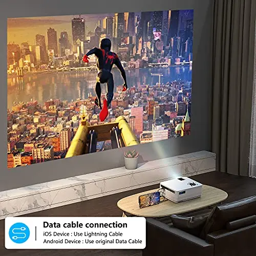 Native 1080P Projector with WiFi and Two-Way Bluetooth, Full HD Movie Projector for Outdoor Movies, 300" Display Projector 4k Home Theater, Compatible with iOS/Android/PC/XBox/PS4/TV Stick/HDMI/USB 5