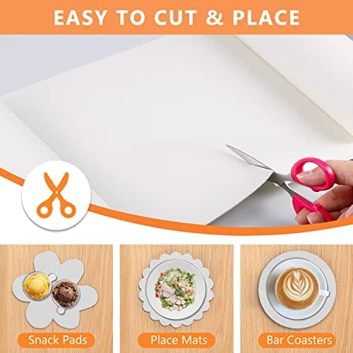 WochiTV Shelf Liner for Cabinets, Drawer Non Adhesive Non Slip Foam Mat for Kitchen, Pantry, Bathroom, Cupboard, Garage, Closet, Shelves, Drawer, Tool Box, White 11.8 x 59 inches 4