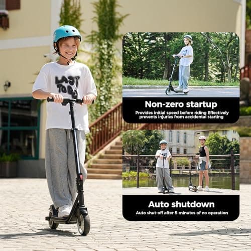 iScooter IK3Max Electric Scooter for Kids Ages 8+, Bluetooth, Horn, LED Display,3 Adjustable Speeds & Heights for Tweens, Foldable (IK3MAX-5/8/12MPH&Bluetooth&3 Heights&Foldable, Black) 7