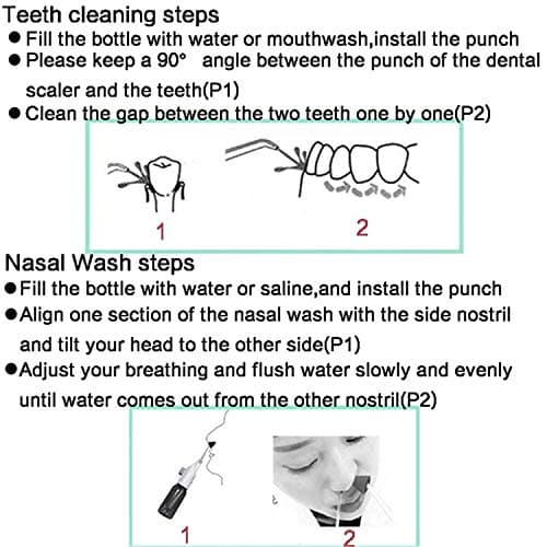 Portable Oral Irrigator Water Flosser Dental Water Toothbrush Toothpick Nasal Irrigator Implement Teeth Cleaner Water Flossers for Teeth,Home Travel Water Flosser with 4pcs Nozzles 6