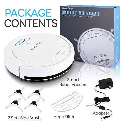 SereneLife Pure Clean Robot Vacuum Cleaner - Upgraded Lithium Battery 90 Min Run Time - Automatic Bot Self Detects Stairs Pet Hair Allergies Friendly Robotic Home Cleaning for Carpet Hardwood Floor 10