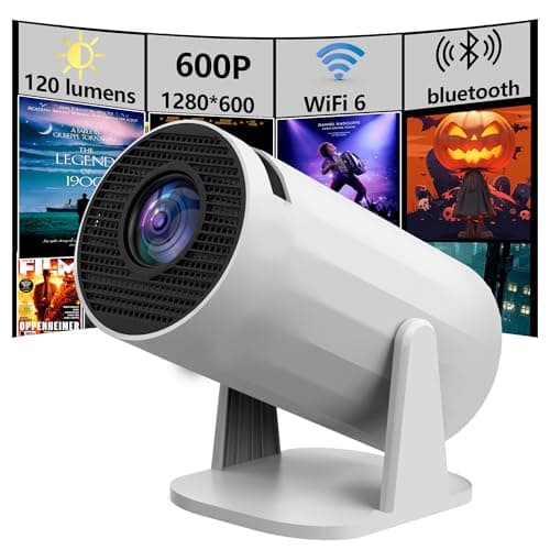 YFDSPSM Projector with wifi and bluetooth, rotate at any angle, outdoor portable, automatic button calibration for mobile phones, tv sticks, laptops, mini projector for iphone, projector with screen