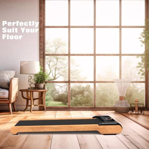 Walking Pad, High Grade Wood Under Desk Treadmill 300LBS Capacity, Max 2.5 HP Electric Treadmill for Home Office Installation-Free with Remote Control LED Display High 8