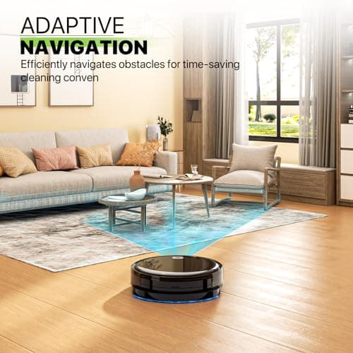 Magshion Robot Vacuum Cleaner, 2800Pa Strong Suction, App Control, 120 Mins Runtime, Self-Charging, 2 in 1 Mopping Robot Vacuum with Watertank and Dustbin, for Low Carpet Pet Hair Hard Floors 8