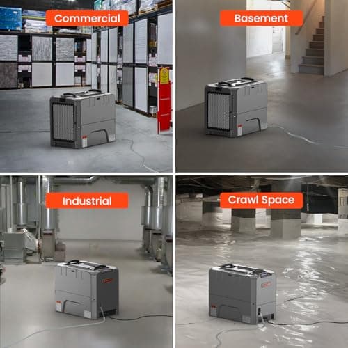 Abestorm LGR85 180 Pints Commercial Dehumidifier with Pump, Industrial Dehumidifiers for Basement Crawl Space Warehouse, Auto Defrosting, Memory Starting, 5 Years Limited Warranty 8
