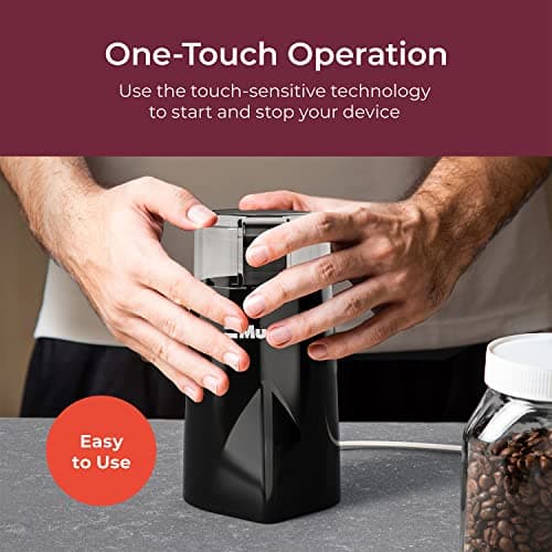 Mueller Living HyperGrind Precision Electric Spice/Coffee Grinder Mill with Large Grinding Capacity and Powerful Motor also for Spices, Herbs, Nuts, Grains, Black 6