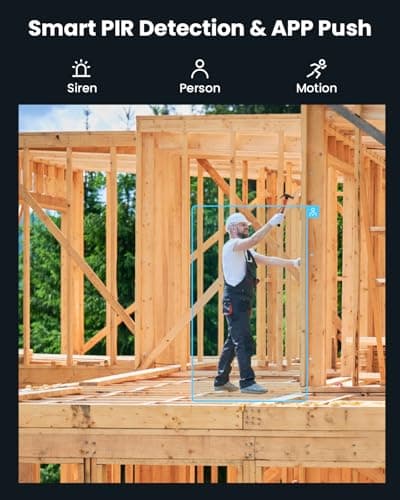 ieGeek 4G LTE Cellular Security Camera Wireless Outdoor, No WiFi Solar Power Camera, Off Grid Security Camera Built-in SIM Card, 2K Color Night Vision, PIR Motion Sensor (Subscription Fee Required) 5