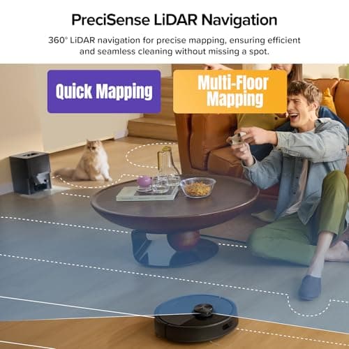 roborock Q7 M5+ Robot Vacuum and Mop, Upgraded from Q5 Max+, Up to 7-9 Weeks Self-Empty, 10000Pa Suction, Dual Anti-Tangle System for Pet Hair & Carpet, PreciSense LiDAR Navigation, App Control, Black 6