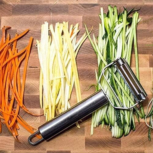 AnGeer Julienne Peeler, Stainless Steel Vegetable Peeler, Double-Sided Blade Vegetable Julienne Cutter and Fruit Slicer, Dual Blade Multifunction Potato Peeler 8