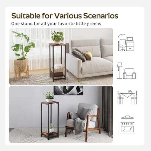 VonDream 2 Tier Tall Plant Stand Indoor, 32.5" Corner Plant Stands for Indoor Plants Multiple, Multi-Functional Small Side Table for indoor Plants 9