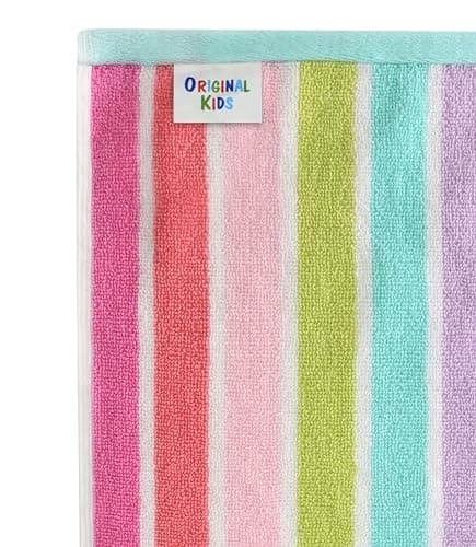 ORIGINAL KIDS Hooded Bath Towel Wrap - 100% Cotton Terry Large Oversized Hooded Kids Towel - Toddler Shower Pool Beach Towel - Super Soft Plush Absorbent Quick Dry Easy Care Gift - 30x60 - Pink Multi 8