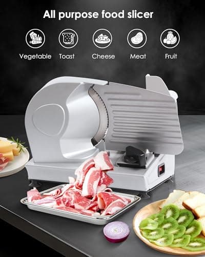 Valley Sportsman Electric Meat Slicer, Deli Meat Slicer Machine for Home Use with 7.5" Stainless Steel Blade, Adjustable Thickness, Easy to Clean, Cuts Meat, Bread, Cheese, Silver 5