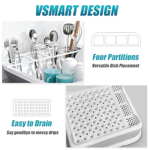indigywve Collapsible Dish Drying Rack Portable Dish Rack for Kitchen RV Campers Travel Trailer - Space Saving Kitchen Storage Tray, Send Goods from Local Warehouse 5