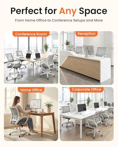 NEO CHAIR Office Desk Computer Chair Ergonomic Mesh Gaming Mid Back Seat with Comfy Lumbar Support Adjustable Height Swivel for Home Task (Grey) 7