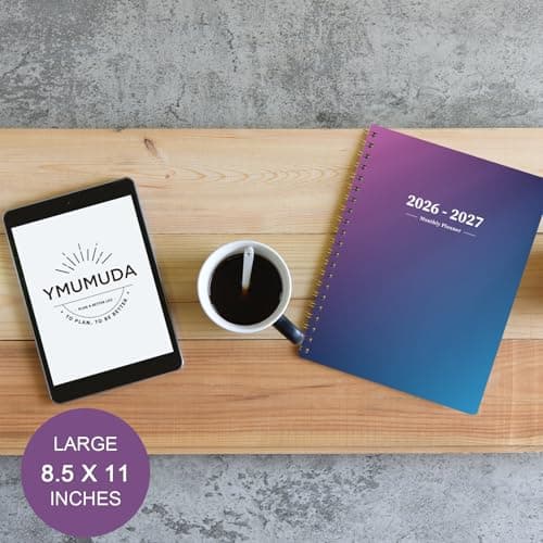 Ymumuda 2026 Monthly Planner - 2 Year Monthly Planner, JAN.2026 to DEC.2027, 8.5" x 11", Large Calendar with Spiral Bound, 24 Coated Tabs,24 Months Perfect for School & Office Schedule,Blue & Purple 7