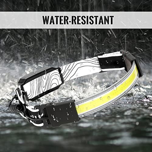 Adelante LED Headlamp Flashlight, 1000LM 230Wide-Beam USB Rechargeable Head Light with Taillight(Individual Control) & 8 Clips Waterproof Headlight Headlamps for Running and Camping (2 Pack, Black) 6