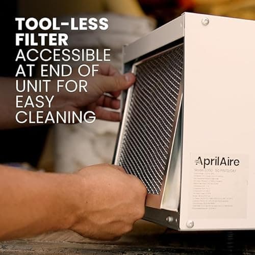 AprilAire E050 Pro Dehumidifier Bundle - 50 Pint Crawl Space Dehumidifier - Compact Dehumidifier for Crawl Spaces, Basements, Attics, Garages up to 1,600 sq. ft - 5 Year Warranty 5