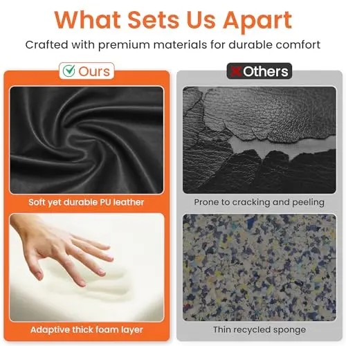 NEO Chair Office Desk Ergonomic Gaming Chair High Back Adjustable Computer Chair with Wheels and Lumbar Support Comfy Leather Executive Swivel (Black) 6