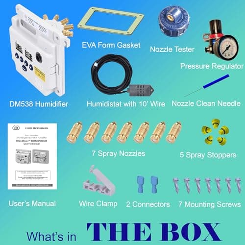 DIGI MISTER Evaporative Duct Mounted Whole House Furnace Humidifier with 8 UV-C LEDs, Atomizing Cool Mist Variable Capacities for Homes and Offices up to 3500 sq. ft. 6