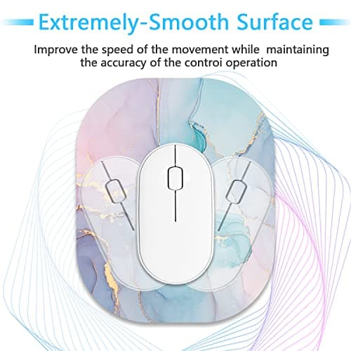 Small Mouse Pad，Mini Mouse Pad 6 x 7 Inch，for Laptop Keyboard Tray Wireless Mouse Home Office Travel，with Non-Slip Rubber Base, Waterproof Mouse Mat，Cyan Blue Marble 5