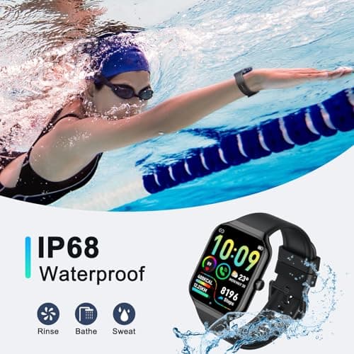 Smart Watch for Men Women Answer/Make Calls, 1.96" HD Fitness Watch with Heart Rate Monitor Sleep Monitor, 113+ Sports Activity Trackers with Step Counter, IP68 Waterproof, Smartwatch for Android/iOS 7