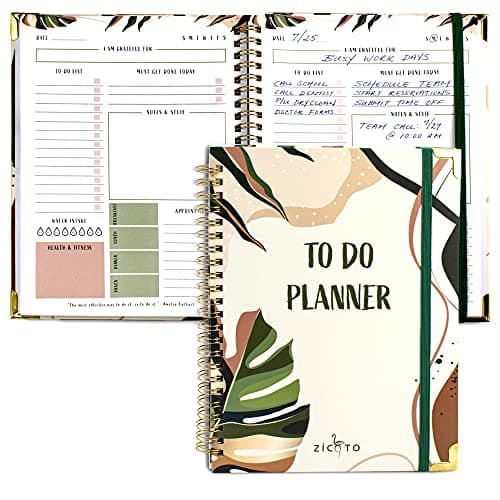 Beautiful To Do List Notebook - Aesthetic Daily Planner to Easily Organize Your Tasks And Boost Productivity - Stylish Undated Planner And School or Office Supplies For Women