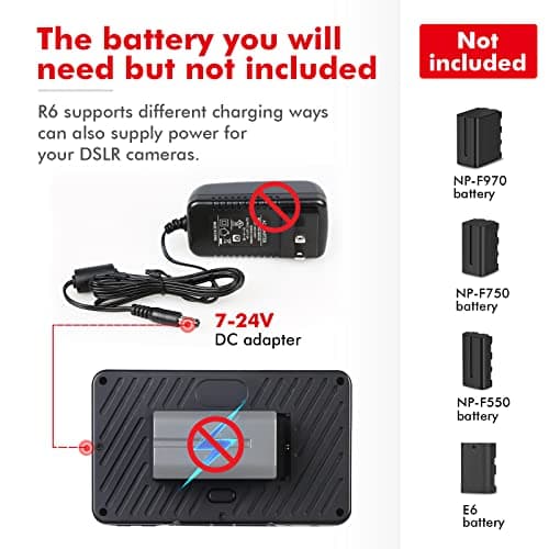 Desview R6 Camera Field Monitor, 5.5inch Touch Screen Field Monitor 2800nits 1920x1080 4K HDMI with 3D LUT HDR Waveform Vectorscope False Color Zebra for DSLR & Mirrorless… 6