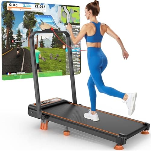 2025 Upgrade Walking Pad Treadmill with 8% Incline & Handle Bar, 3.5HP Portable Treadmill for Home Small, Under Desk Compact Walking Pad 300+lb Capacity, Shock Absorption, 0.6-6mph, Remote, Smart App