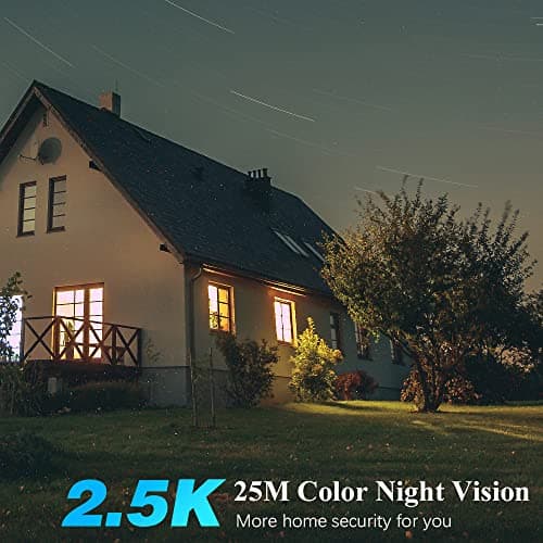 Ctronics 2.5K 4MP Security Camera Wireless Outdoor, WiFi Solar Security Camera Battery Powered, 360° PTZ, Color Night Vision 2560 * 1440P, PIR Human Detection, 2-Way Audio, IP66 5