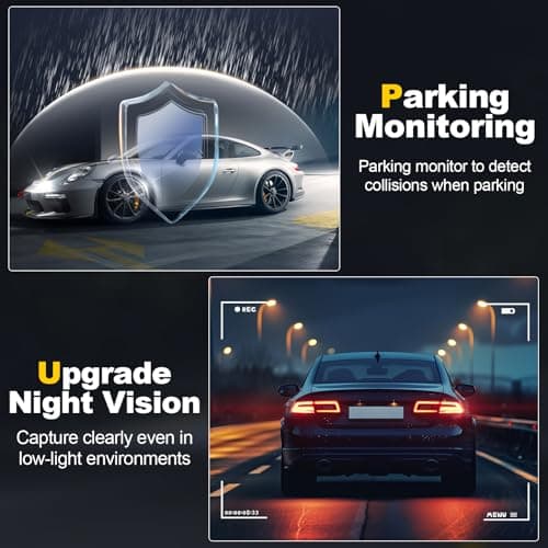 Dash Camera, 4K/1080p Dash Camera Front and Rear, Built-in 5GWiFi, Dash Cam with 64GB SD Card, Full HD 2.0” IPS Screen, for App Control, G-Sensor, Loop Recording, and Parking Mode 5