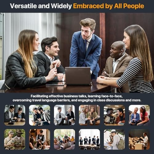 AI Translation Earbuds Real Time,144 Languages & Accents Translator Earbuds,4 in 1 AI BluetoothTranslating Headphone Support Playing Music Phone Calls for Travel Business Learning 4