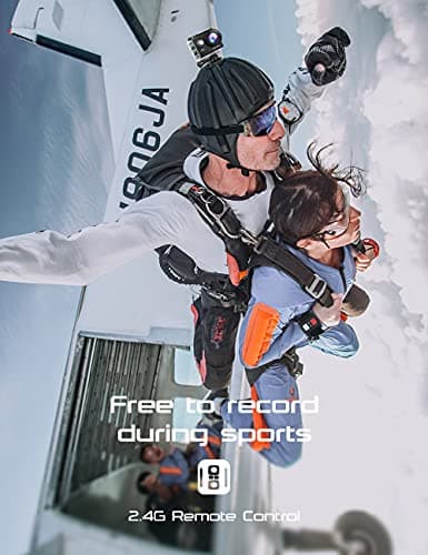 Apexcam Action Camera 4K Sports Cameras 20MP 40M WiFi Waterproof Underwater Camera with 2.4G Remote Control 2 Batteries 2.0'' LCD Camera with Mounting Accessories Kit 6