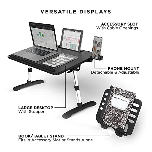 Limitless TotalDesk Portable Modern Workstation and Lap Desk with Adjustable Height & Tilt (Charcoal) 10