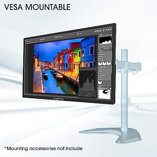 Sceptre 22 inch 1080p LED Monitor HDMI x2 VGA 99% sRGB Wall Mount Ready Build-in Speakers, Machine Black (E22 Series) 7