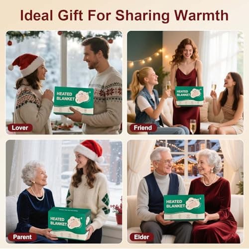 FVERWAG Queen Size Electric Blanket for Bed - 84" x 90" Dual Control Heated Blanket with 10 Hrs Auto Off, 5 Heating Levels, Over-Heat Protection, Washable Flannel Sherpa Heating Blankets, Red 8