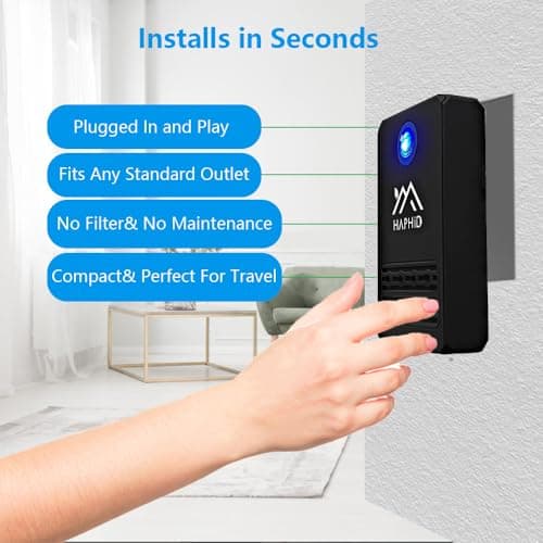 HAPHID Ionizer Air Purifier, Plug in Air Purifier with 8 Carbon Fiber Heads to 40 Million Anions/Sec, Filterless Ion Air Purifier for Home/Office Purify: Bathroom Odor, Pets Smell, Dust Etc(3-Pack) 5