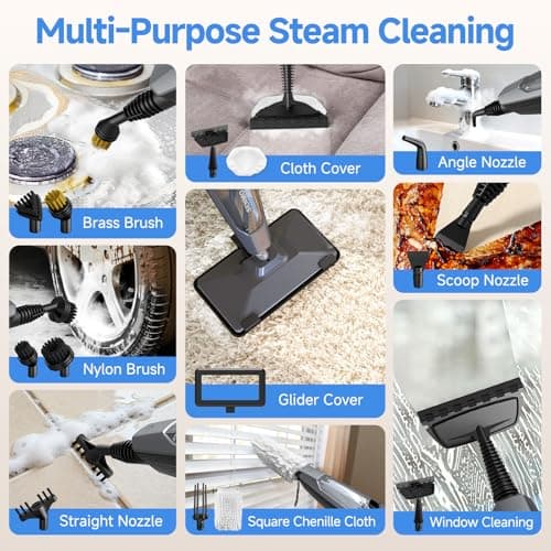 SENMO Steam Mop, 14-in-1 Detachable Steam Cleaner for Home and Floor, 1300W 228°F Deep Cleaning MultiPurpose Floor Steamer with 14 Attachments for Hardwood Floors, Tile, Grout, Furniture, Carpet, Wall 7