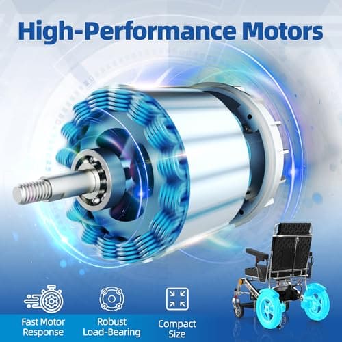 Electric Wheelchairs for Adults - 21in Seat, 25 Miles Long Travel Range Electric Wheelchair All Terrain, Portable Motorized Wheelchair, Electric Wheelchairs for Adults Lightweight Foldable 5