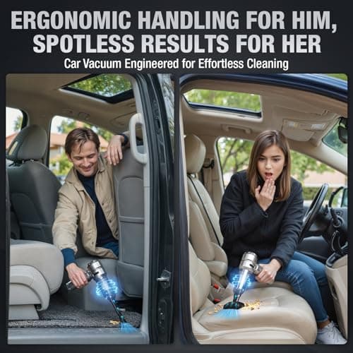VCAN ACTIVE Car Vacuum Portable Cordless 22000PA High Power with Brushless Motor 4-in-1 Compressed Air Duster & Air Blower & Pump Hand Held Vacuum for Car, Home, Office, Ideal Gifts for Men & Women 3