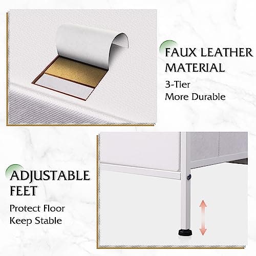 WLIVE White Dresser for Bedroom with 5 Drawers, Fabric Dresser for Living Room, Wide Chest of Drawers for Bedroom, Closet, Hallway, White 6