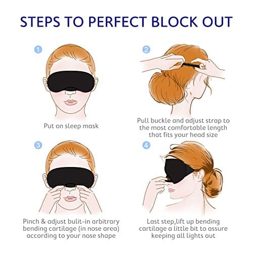 Mavogel Cotton Sleep Mask - Updated Design Light Blocking Sleep Mask, Soft and Comfortable Eye Blindfold for Men Women, Eye Mask for Sleeping/Shift Work, Includes Travel Pouch, Grey & Black 7