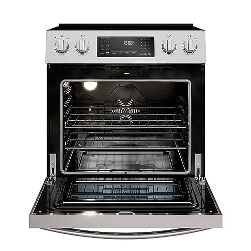 Kenmore Front Control Electric Range Oven with 5 Cooktop Elements with 7 Cooking Power Options, True Convection, Steam and Self Clean, Freestanding Oven, 4.8 cu. ft. Capacity Stainless Steel 5