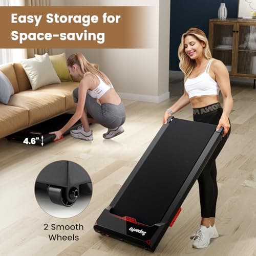 Goplus Walking Pad, 2.5HP 340LBS Capacity Under Desk Treadmill with Remote Control, APP-Enabled and LED Display, Portable Treadmills for Home Small, Office, Installation Free 7