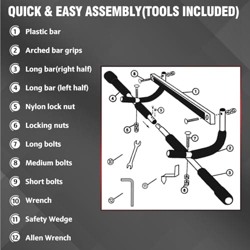TOPOKO Upgrade Pull Up Bar for Doorway, Max Capacity 440 lbs Chin Up Bar, Portable Upper Body Workout Bar, Strength Training Door Frame Pull-up Bars, Hanging Bar for Exercise, Pullup Bars for Home 6