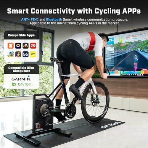 CYCPLUS T2H Smart Bike Trainer - 2200W Brushless Motor, 20% Gradient Simulator, BLE/ANT+ Dual Mode, Virtual Shifting Ready, Triple Silent Design with Dual Cooling Fans(2025 Release) 9