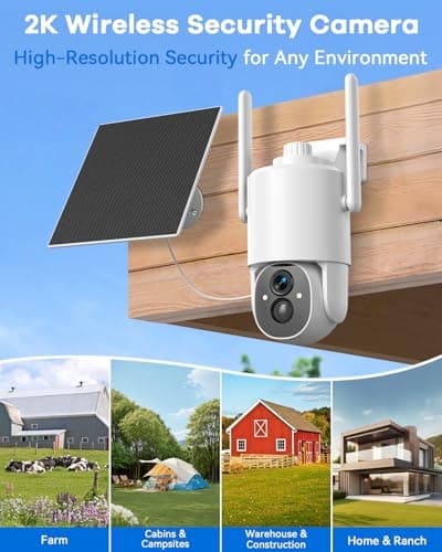 Thybro 4G LTE No WiFi Outdoor Surveillance Camera - Solar Powered, HD 2K, Motion Detection, 360° PTZ, Night Vision, Wireless, DIY Installation for Home, Farm & Business 8